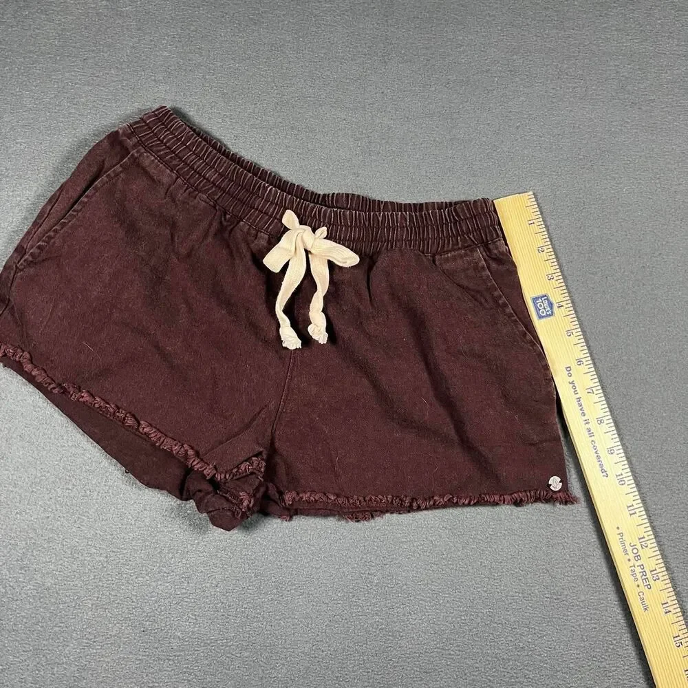 Volcom Women's Brown and Burgundy Shorts - Picture 5 of 6